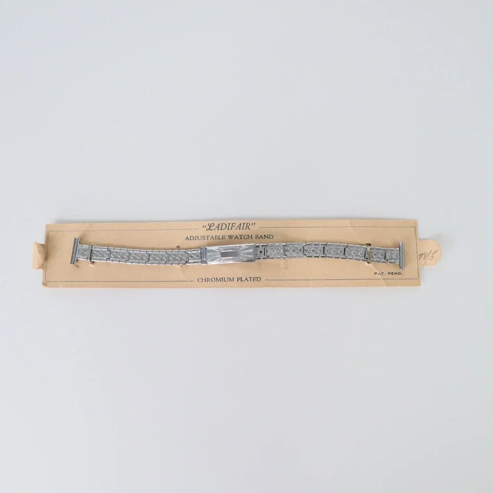 Vintage Ladifair Women's Chrome Plated Watch Band NOS 5.25